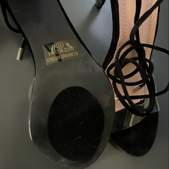 Fashion Nova Chase+Chloe GiGi Clear Toe Lace Up Heel, Sz 11, Excellent Condition - Picture 5 of 9